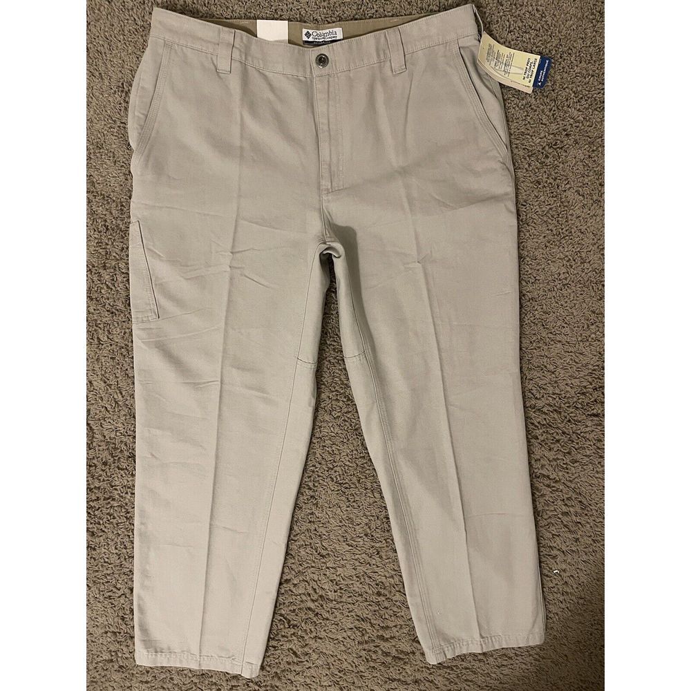 Columbia Jeans‎ Mens 38X30 Cargo Regular Straight Leg 5 Zip Pockets Beige Hiking